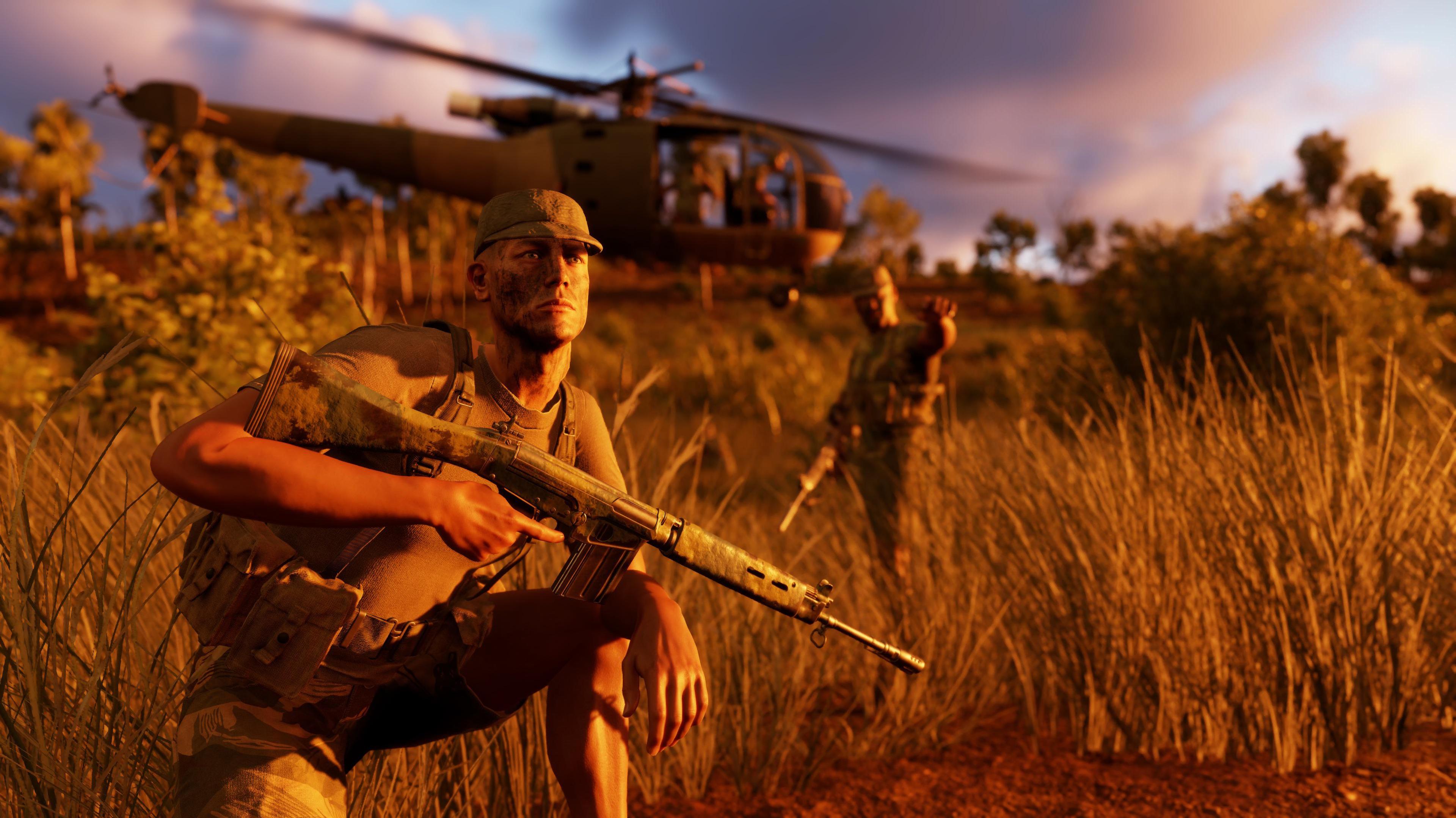 Fireforce insertion at golden hour